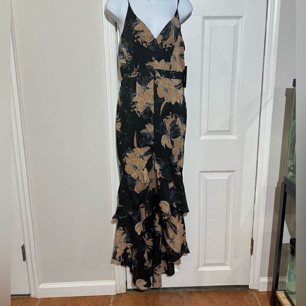 NWT Lulu Darling Daylily Black Floral Print High-Low Maxi Dress size S - Picture 5 of 15